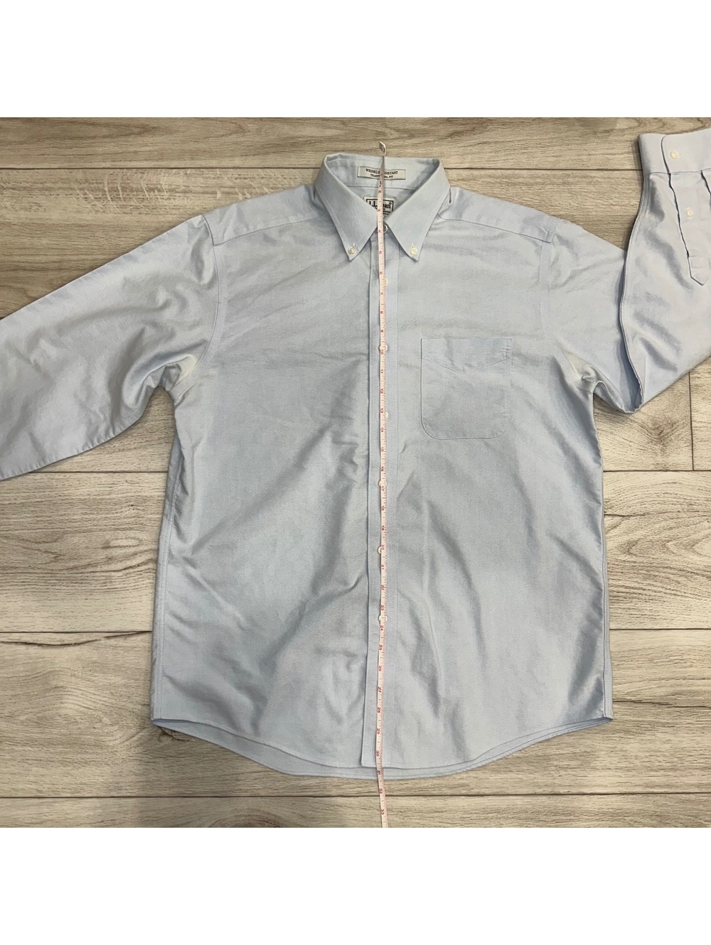 L.L.Bean Men's Light Blue Wrinkle Resistant Traditional Fit Button-Down Shirt